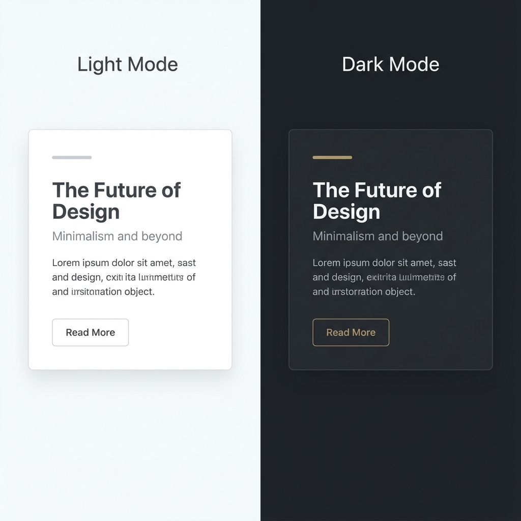 UI comparison showing Light Mode vs Dark Mode side-by-side