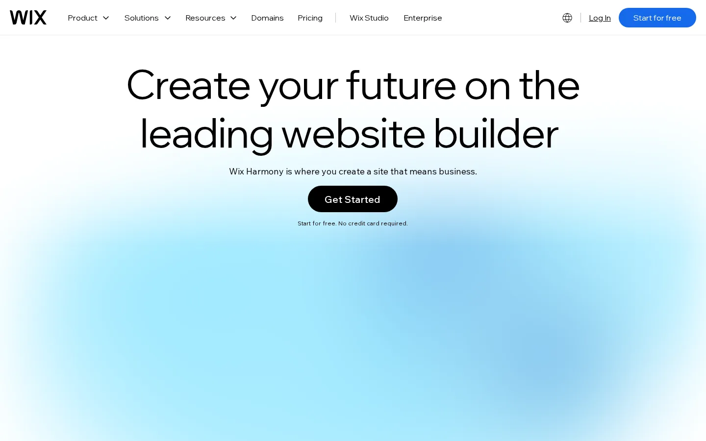 Wix homepage showing builder positioning