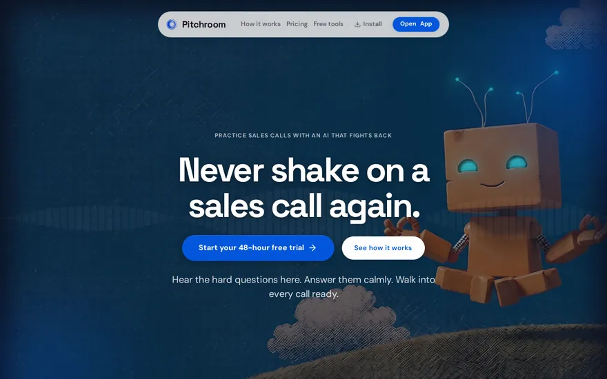 Pitchroom sales practice app built with BYOB