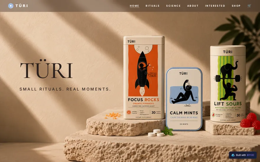 TURI wellness store built with BYOB